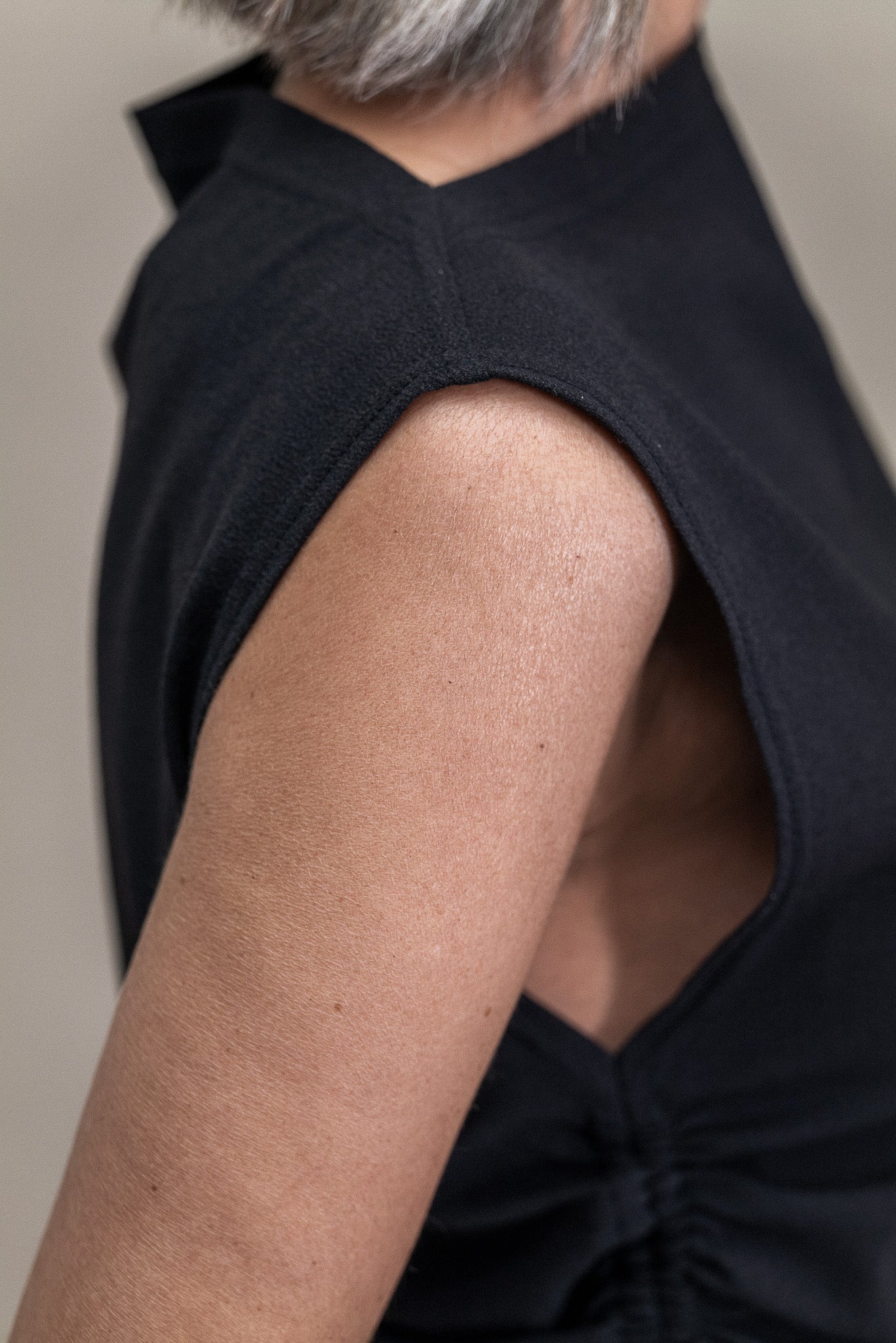 Asymmetric Draped Top in Black