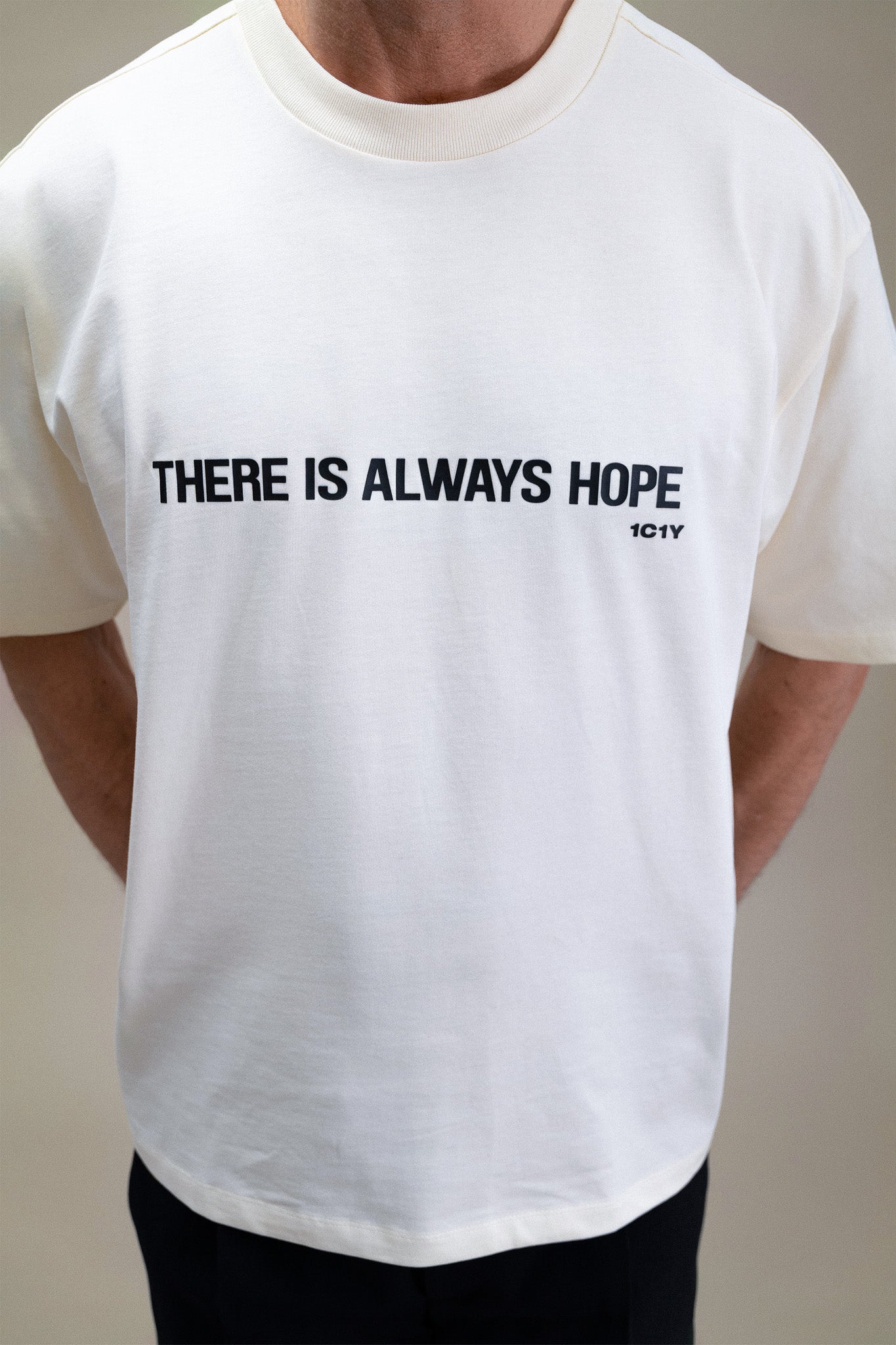 Oversized T-Shirt in White with Hope Print