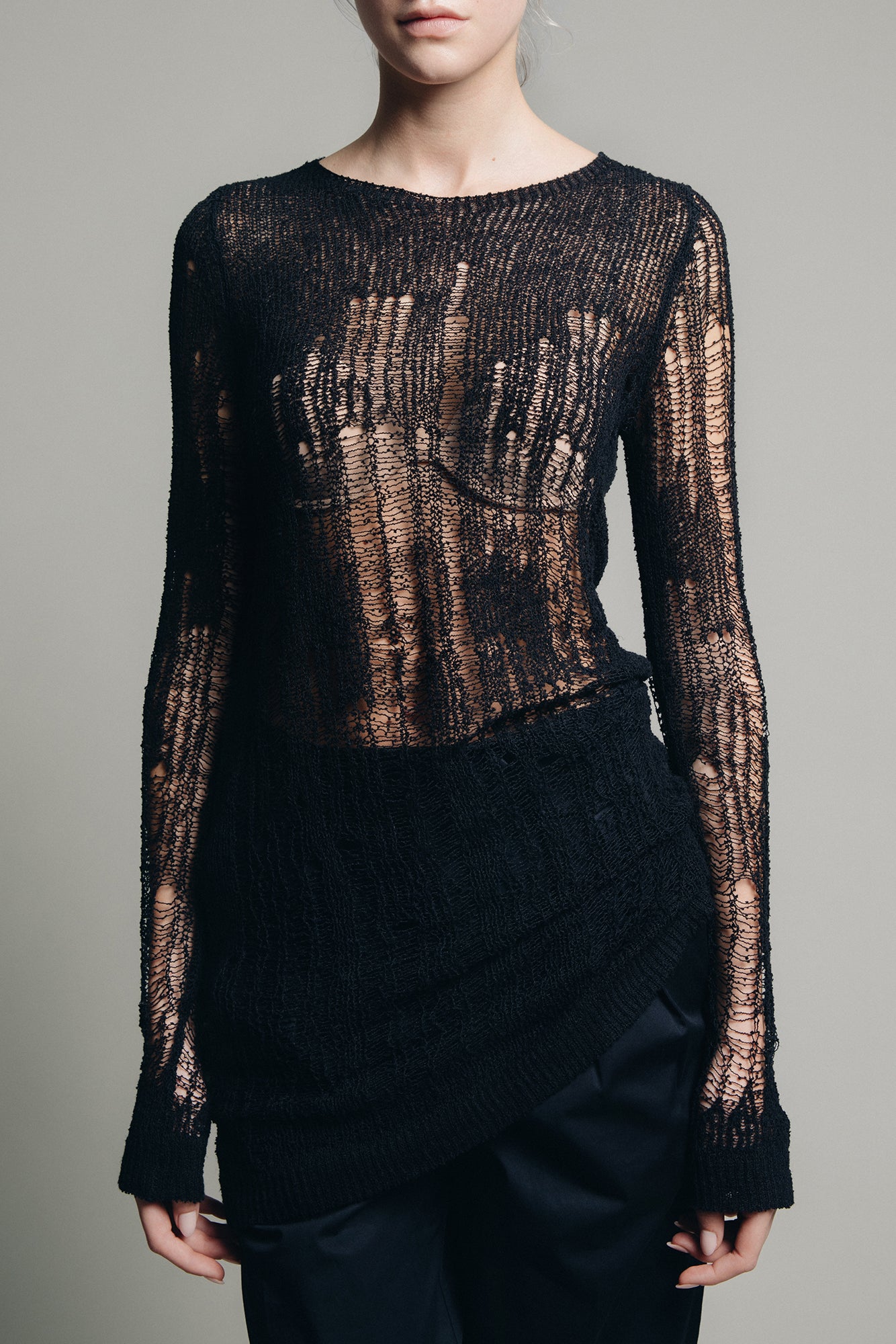 Ze1na Knit Dress in Distressed Look