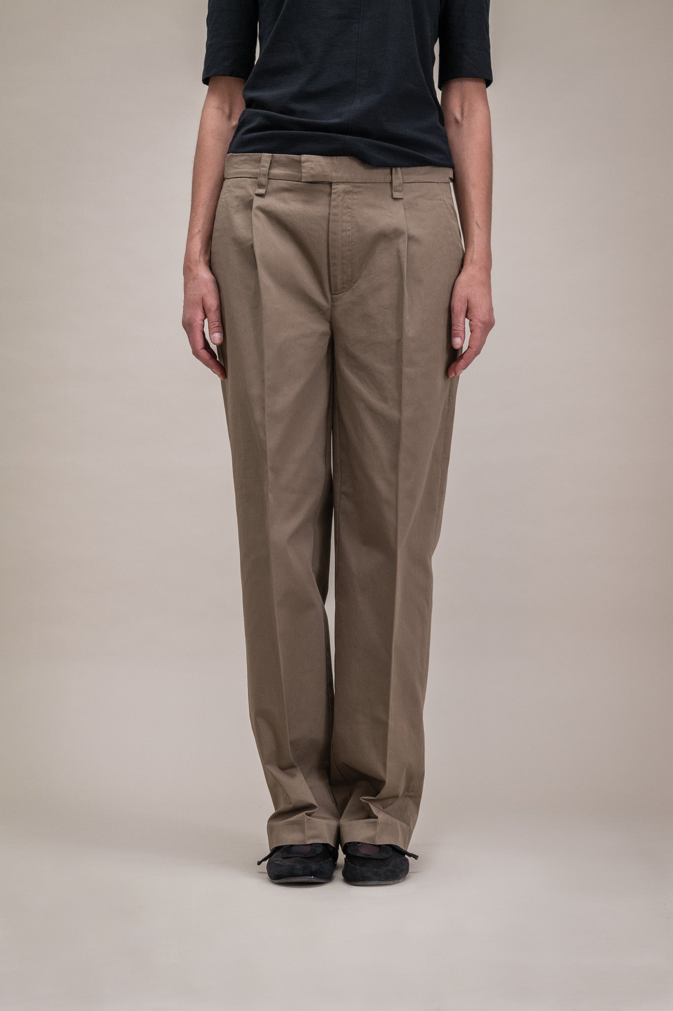 Wide Cotton Pants for Women in Brown