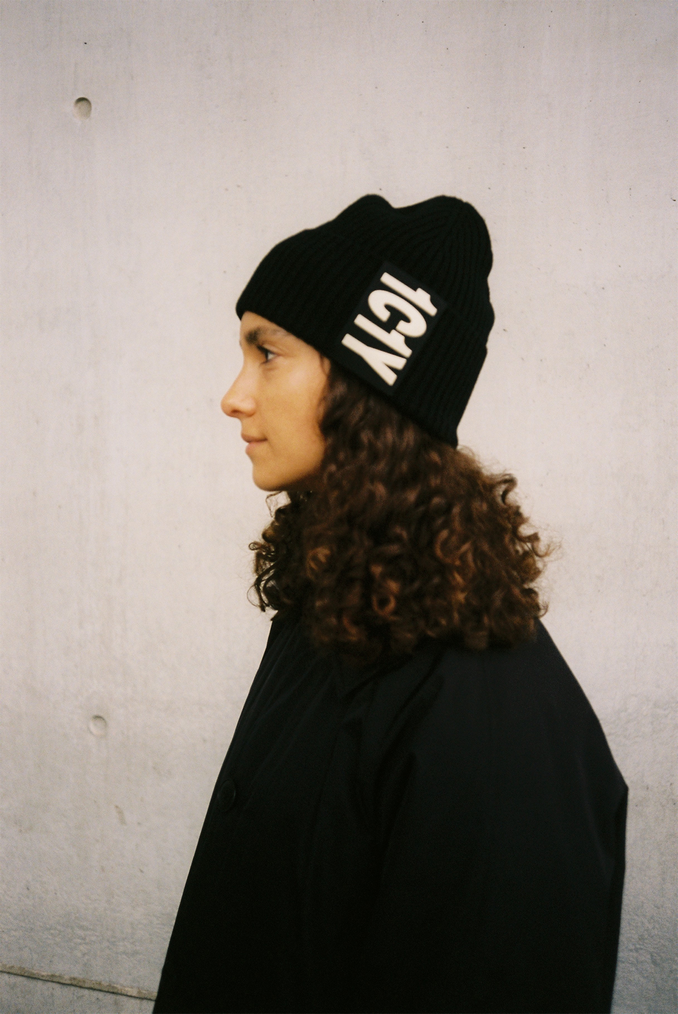 Black Merino Beanie with 1C1Y Logo