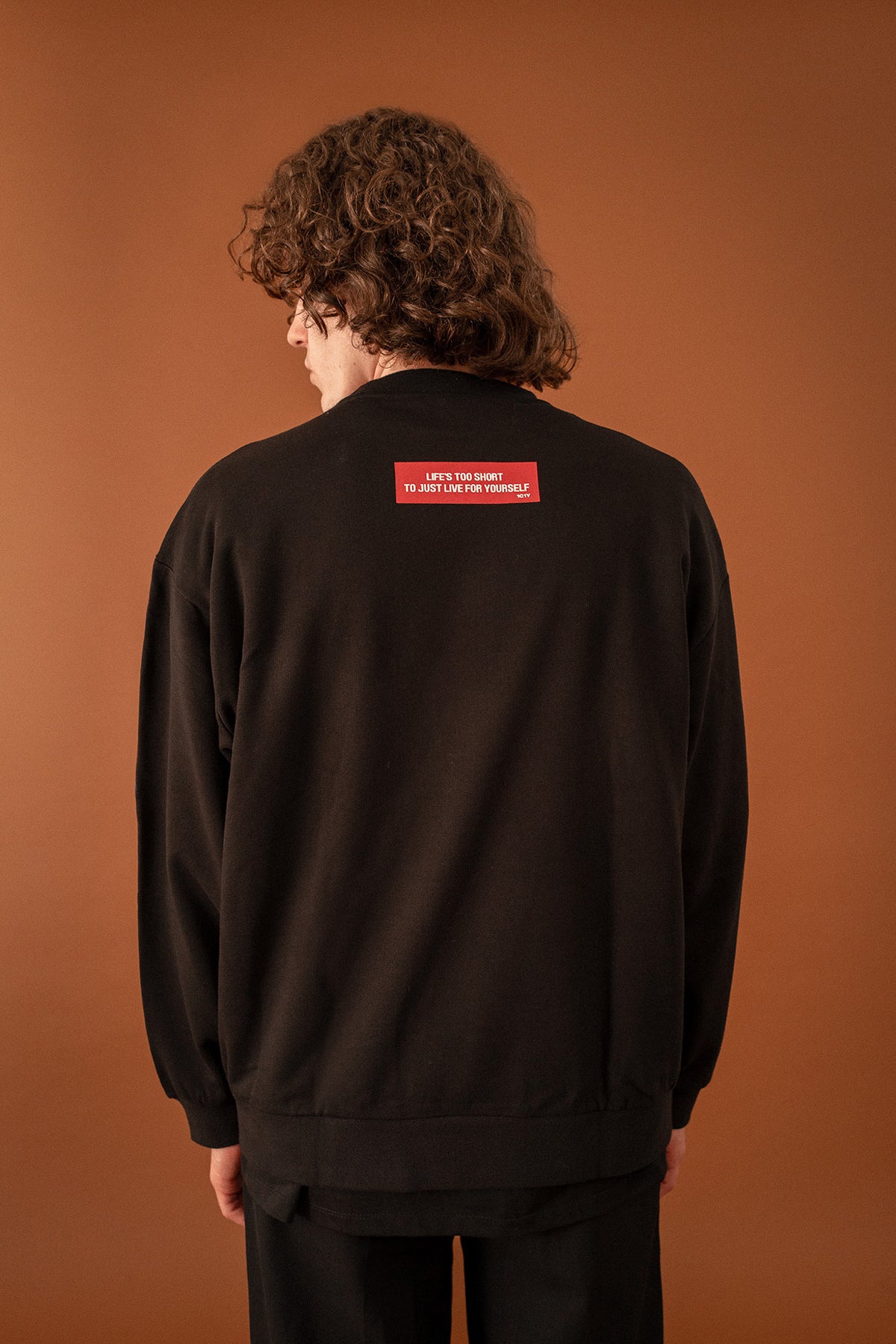 1C1Y Oversized Sweatshirt in Schwarz mit Impact Print