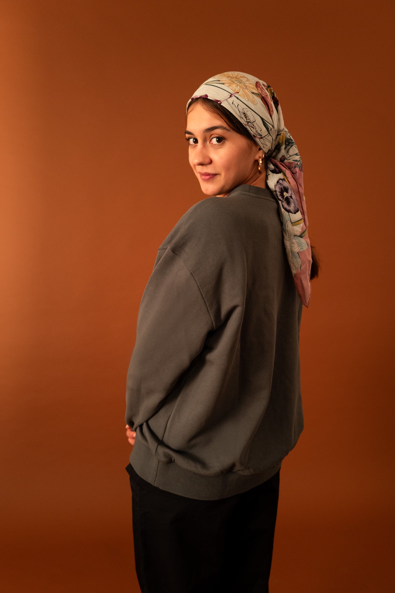 One Sweat Olive Grey Sweatshirt for Women