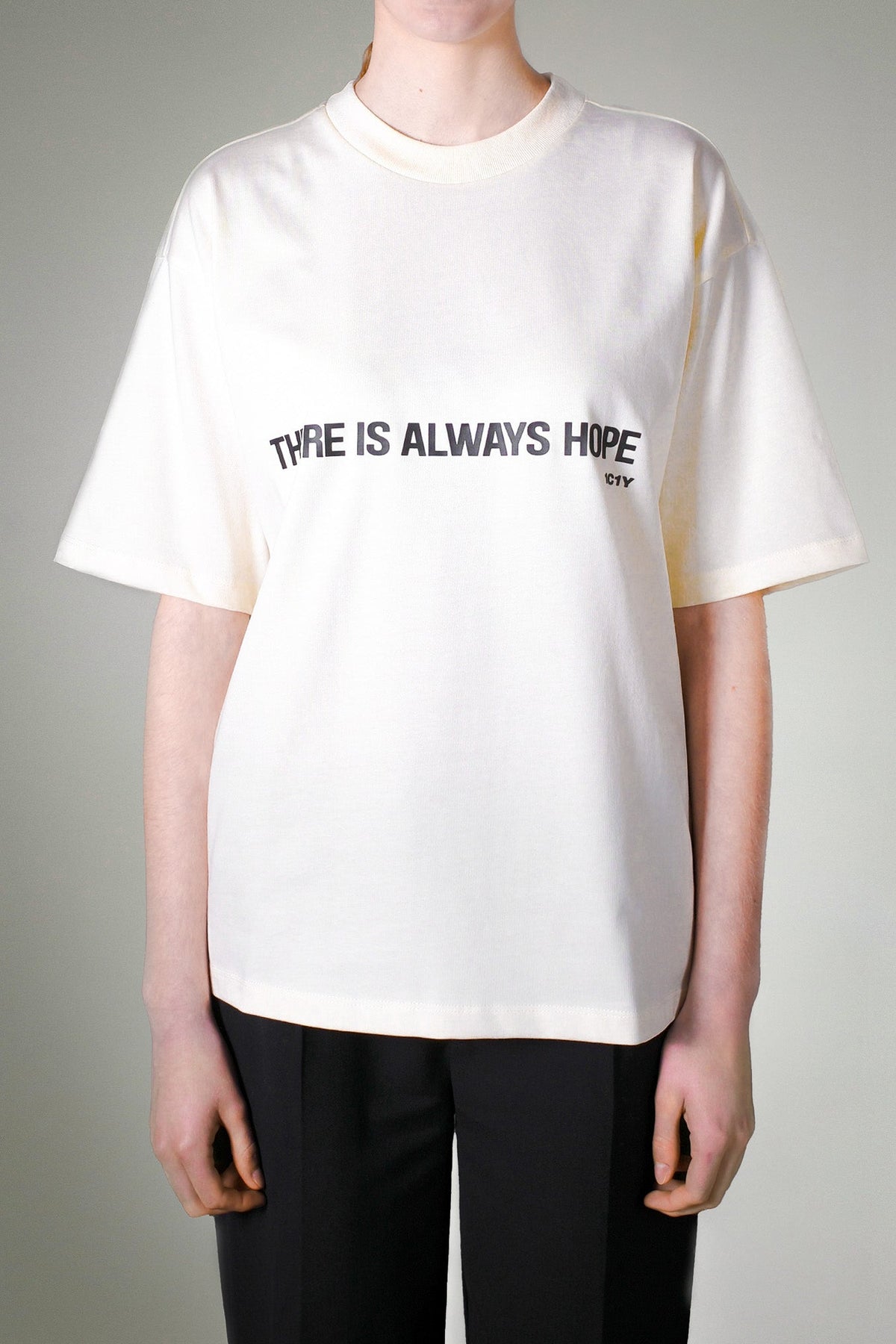 Oversized Cotton T-Shirt with Hope Print