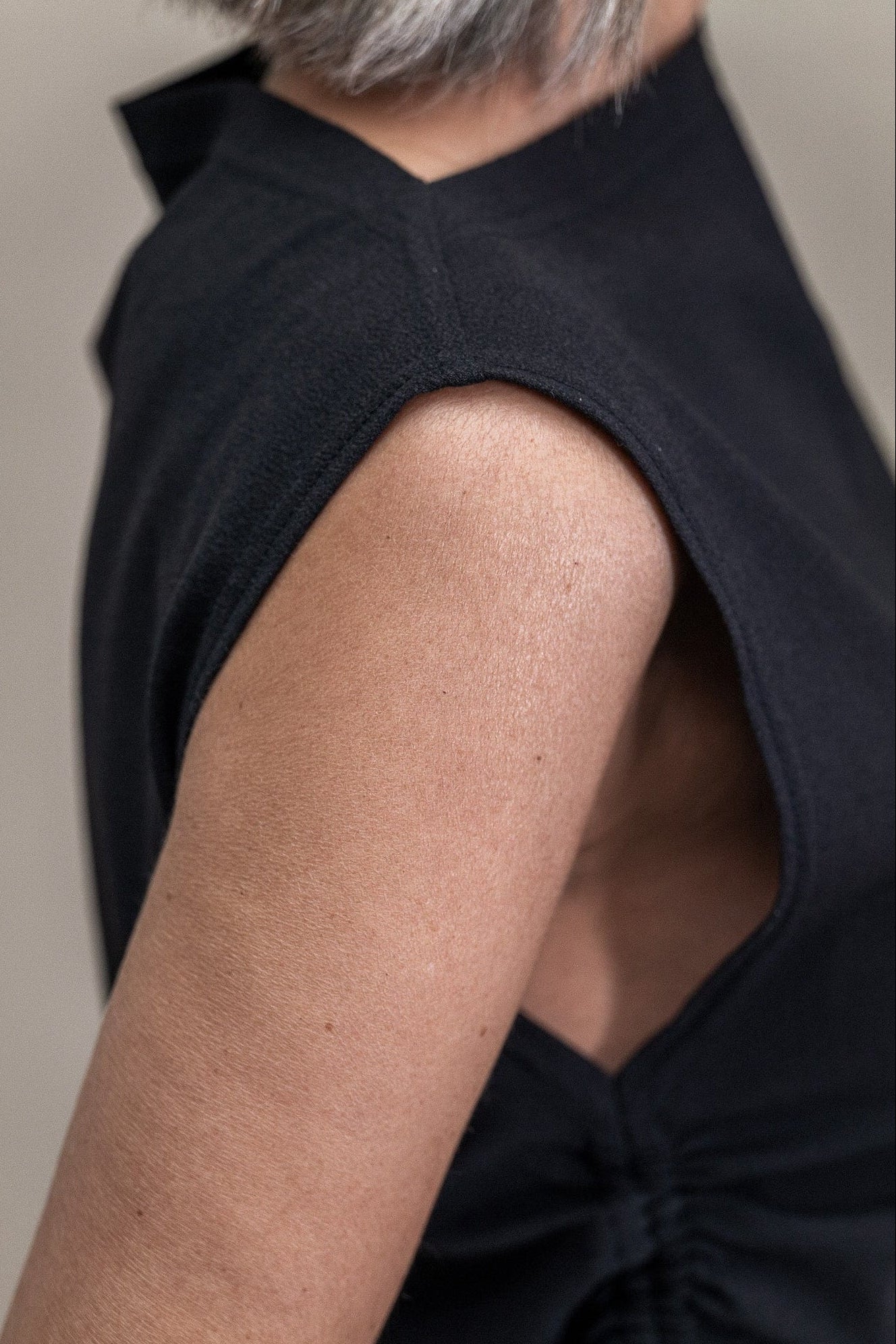 Asymmetric Draped Top in Black - 1C1Y | One Child One Year