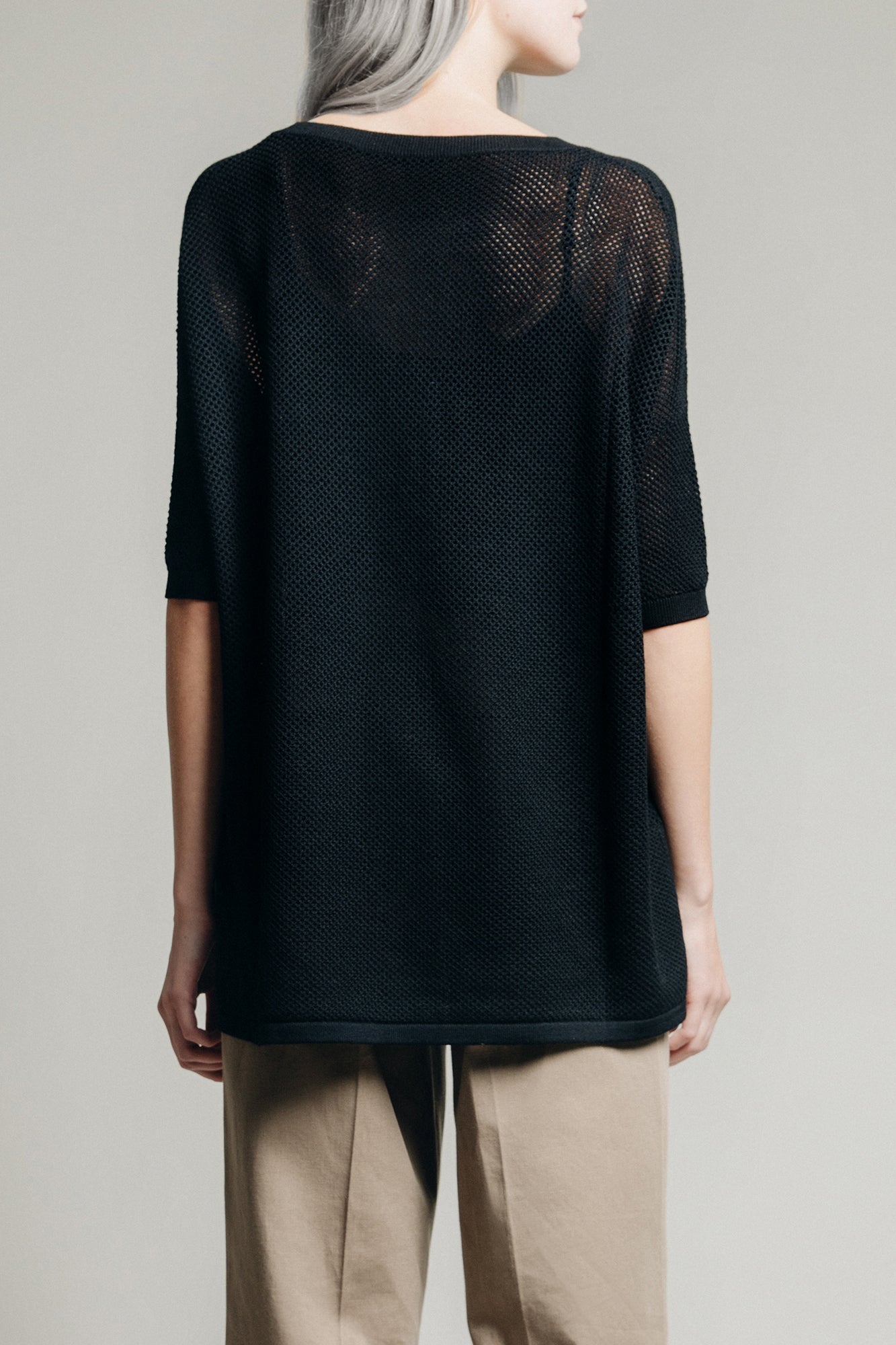 Ayd1 Knitted Womens Mesh Top in Black - 1C1Y | One Child One Year