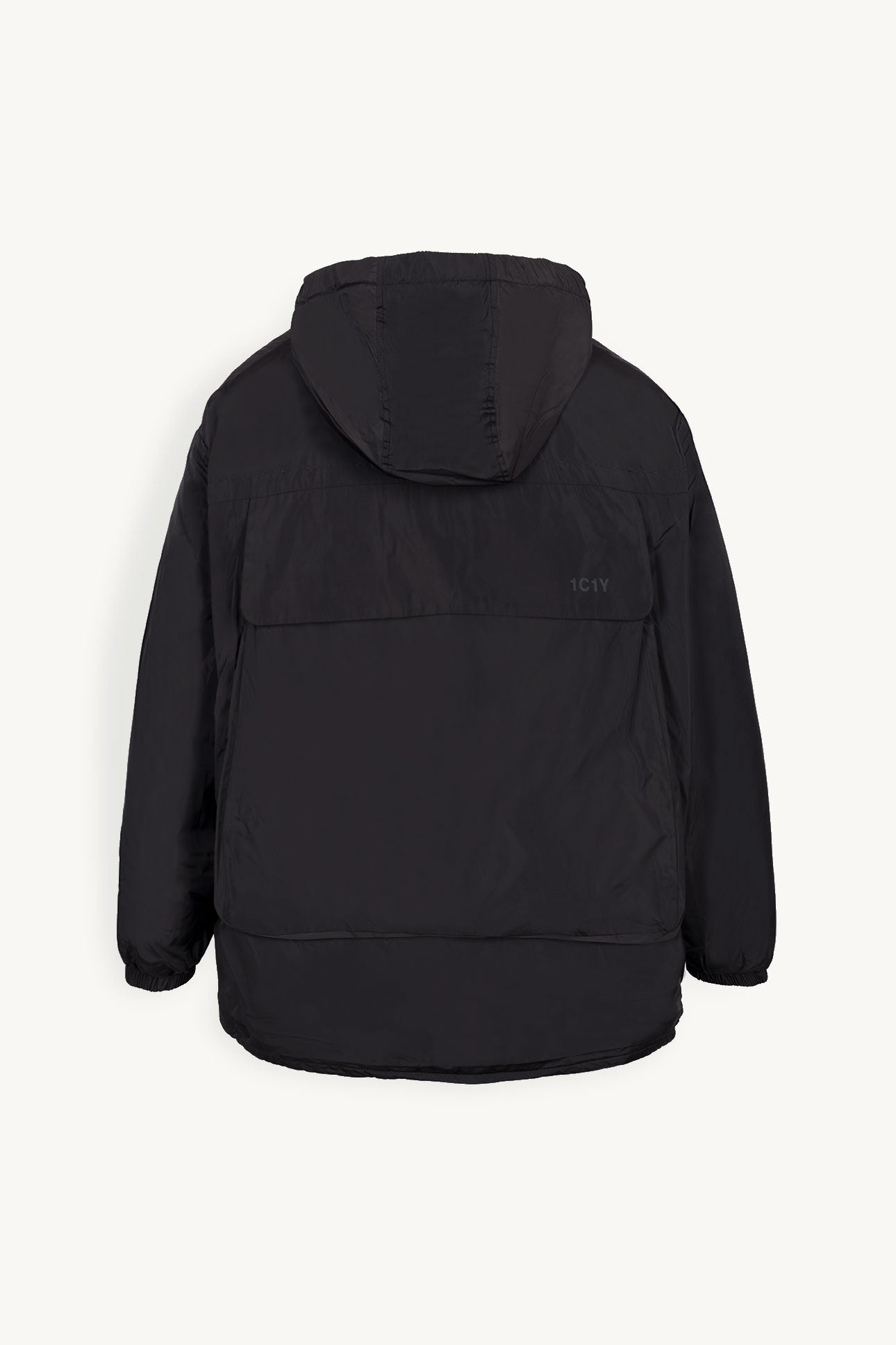 One Anorak in Rucksack faltbare Jacke in Grau