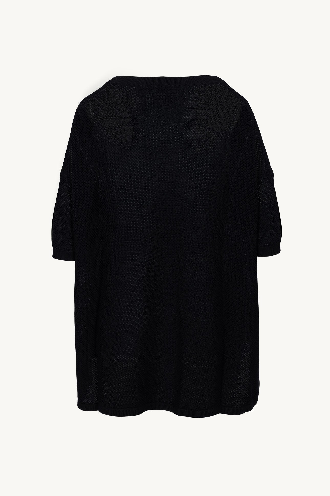 Ayd1 Knitted Womens Mesh Top in Black