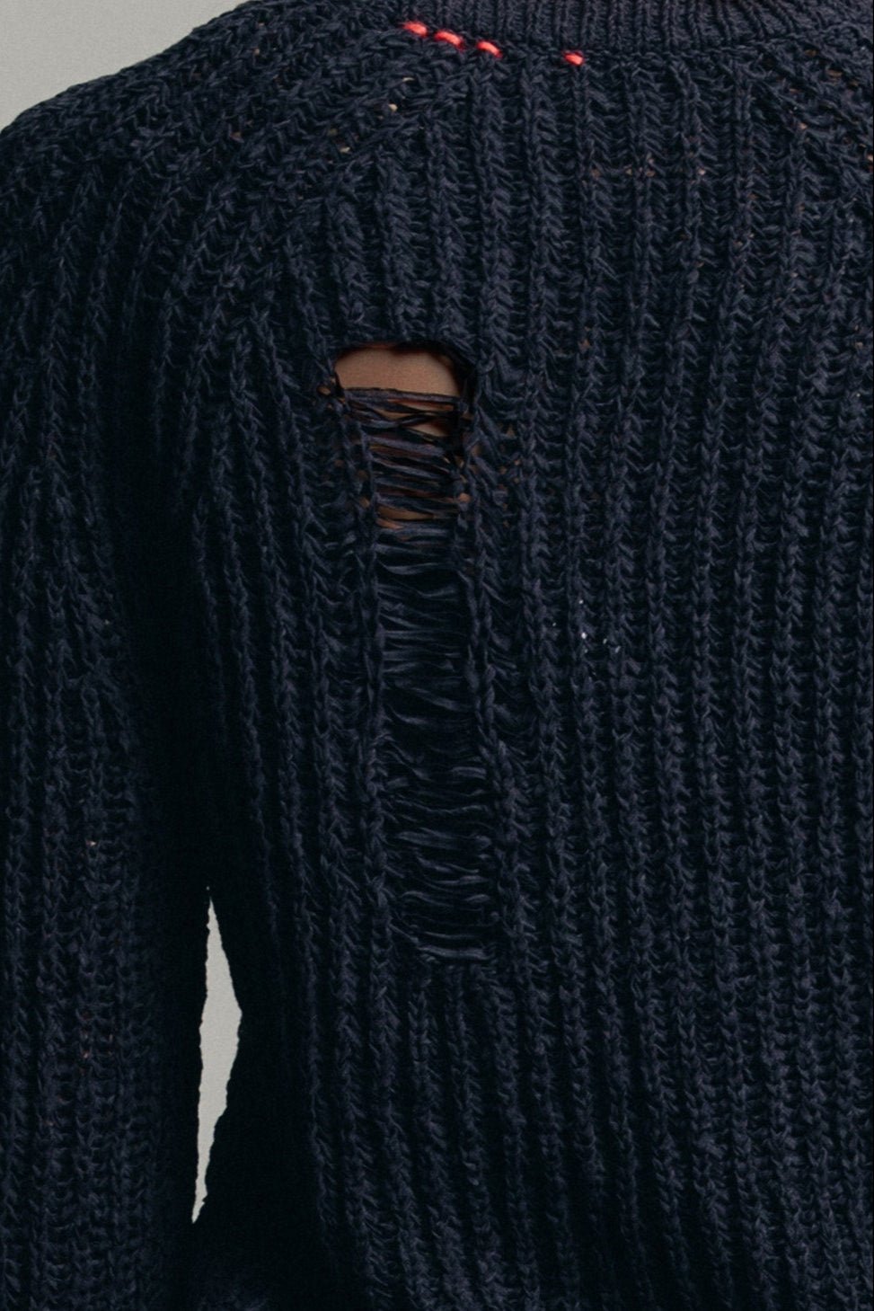 Distressed Knit Sweater in Black - 1C1Y | One Child One Year