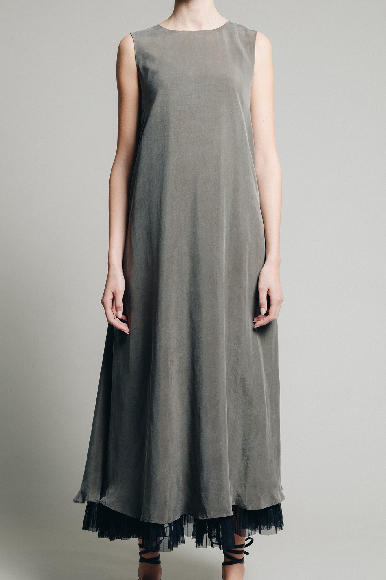 grey green maxi dress Olive Grey Maxi Dress - Mar1na II