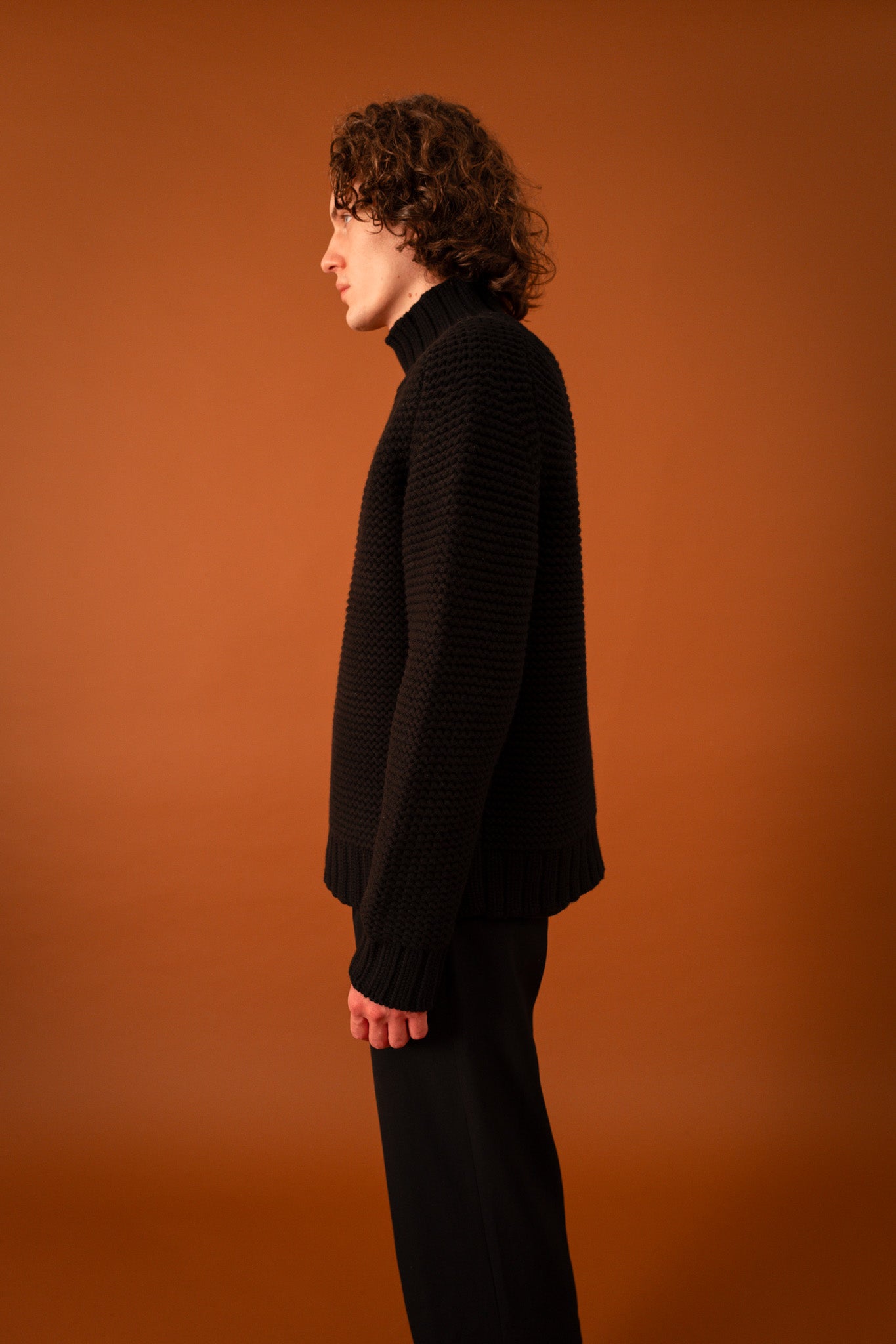 One Macro Chunky Knit for Men in Black - 1C1Y | One Child One Year