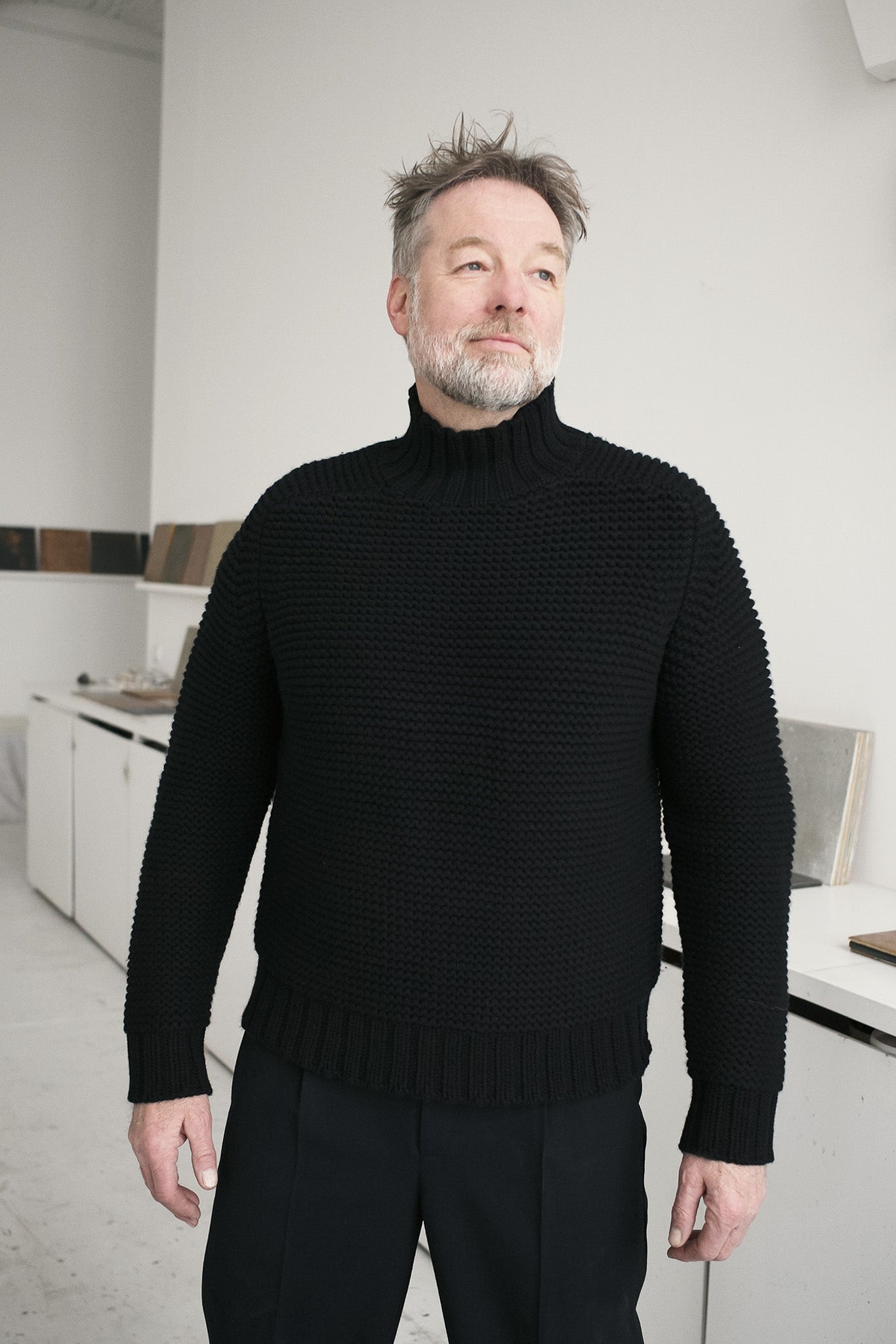 One Macro Chunky Knit for Men in Black - 1C1Y | One Child One Year