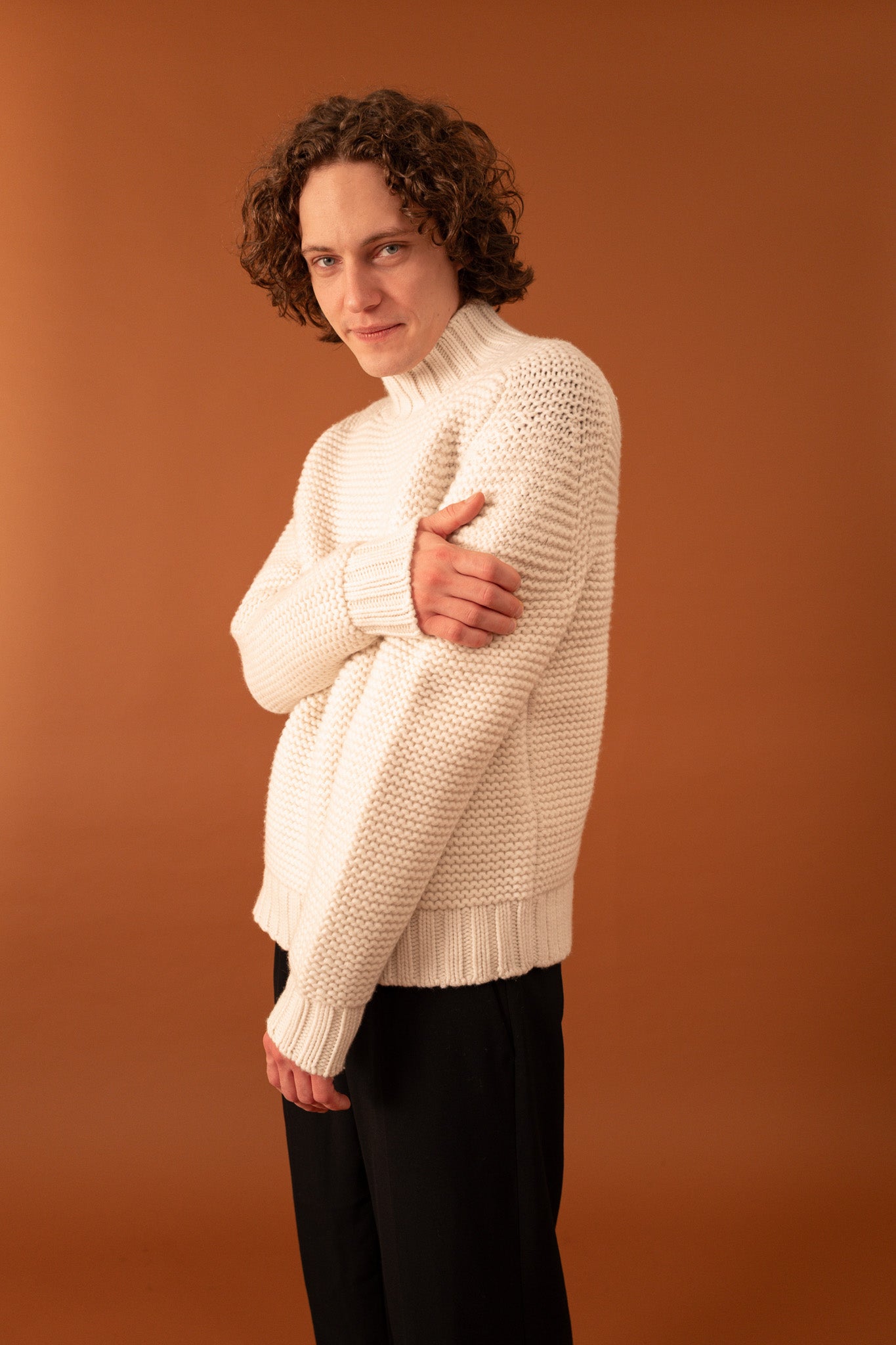 One Macro Chunky Knit for Men in Ivory - 1C1Y | One Child One Year