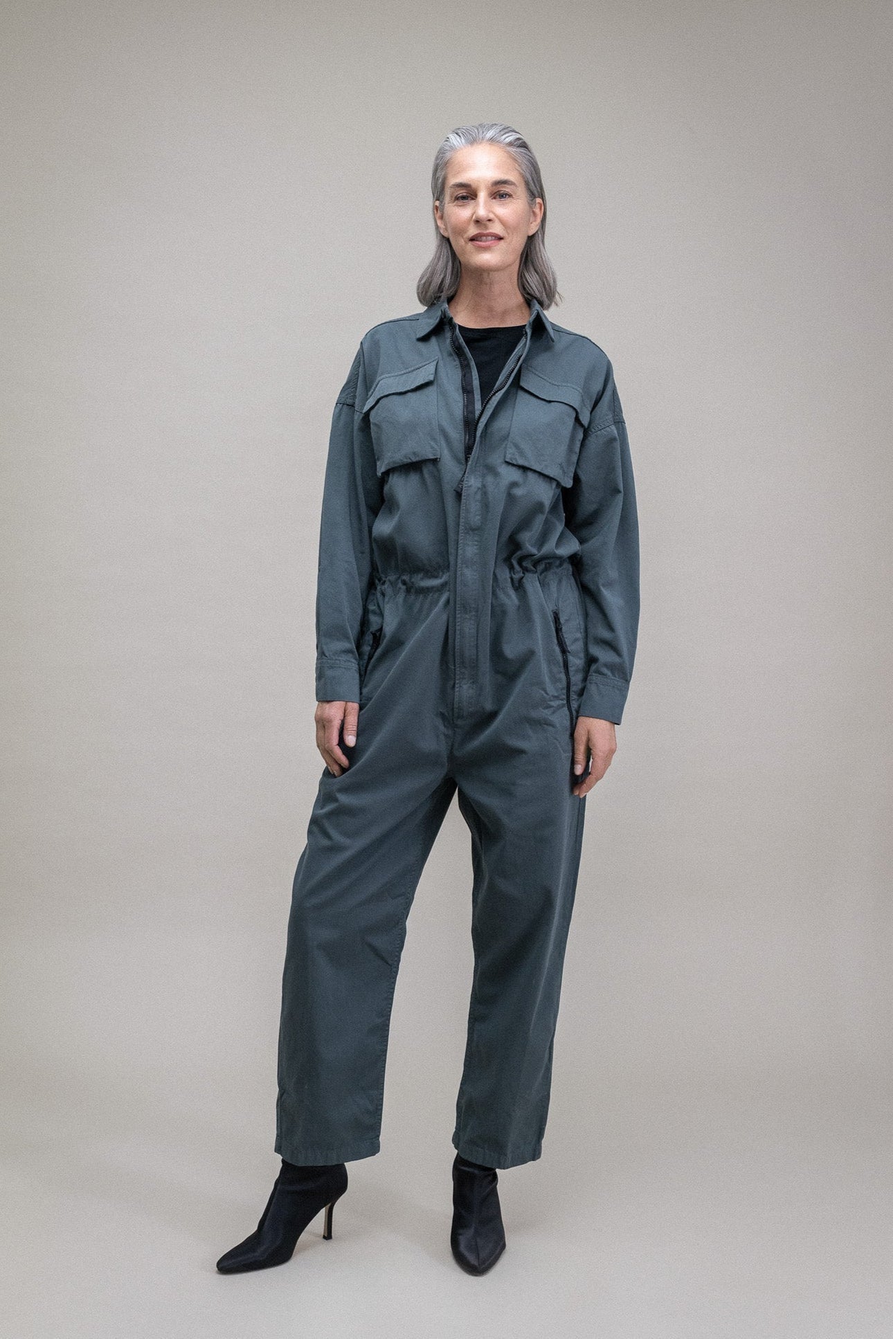 226015 XXL Sage & Sky Patchwork Overall Jumpsuit