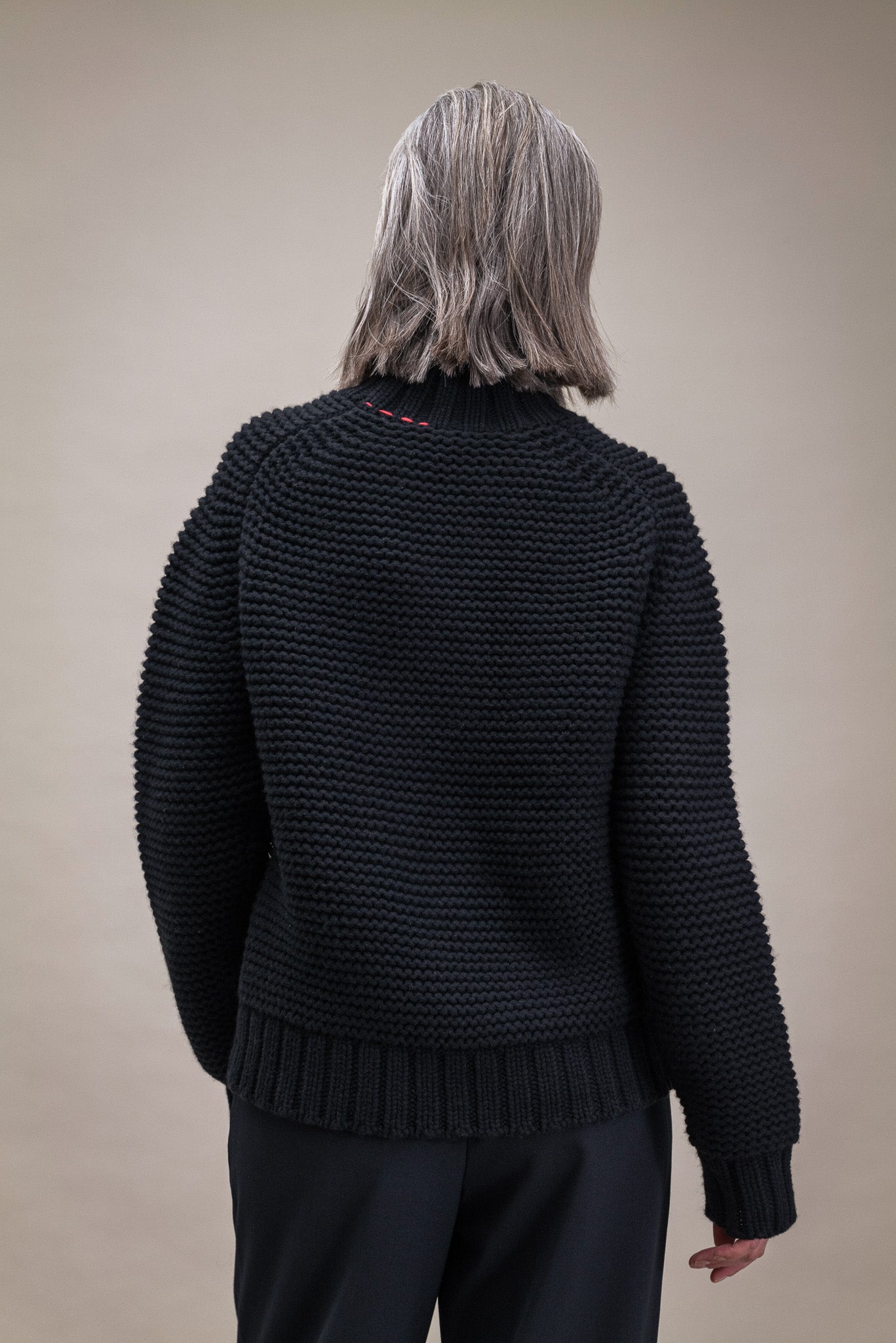 Oversized Knit Sweater in Black for Women
