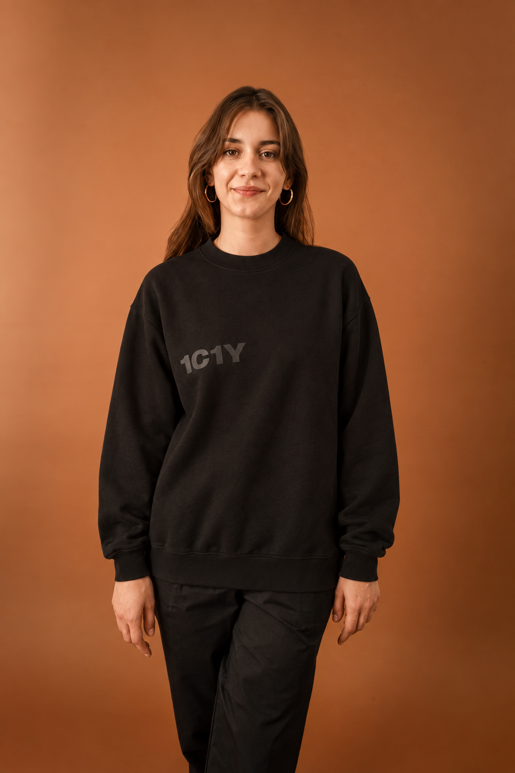 1C1Y Sweatshirt in Black with Reflective Print