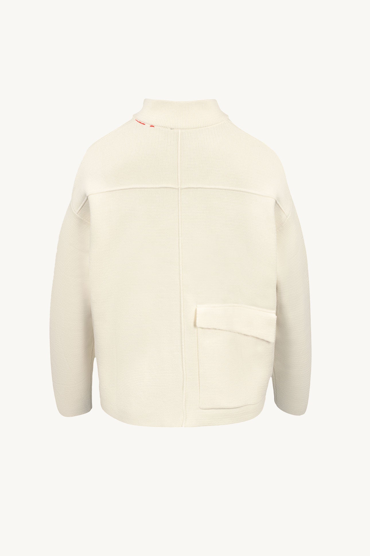 Sad1f Ivory Knit Jacket with Zipper