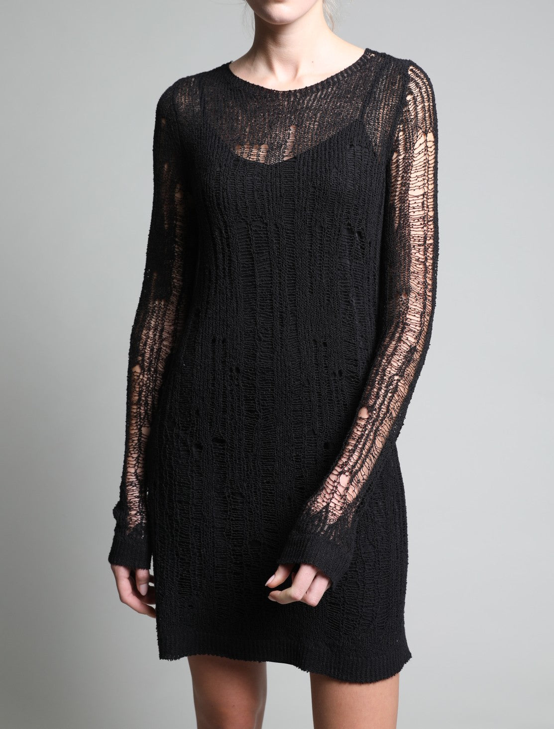 Knit Dress in Distressed Look