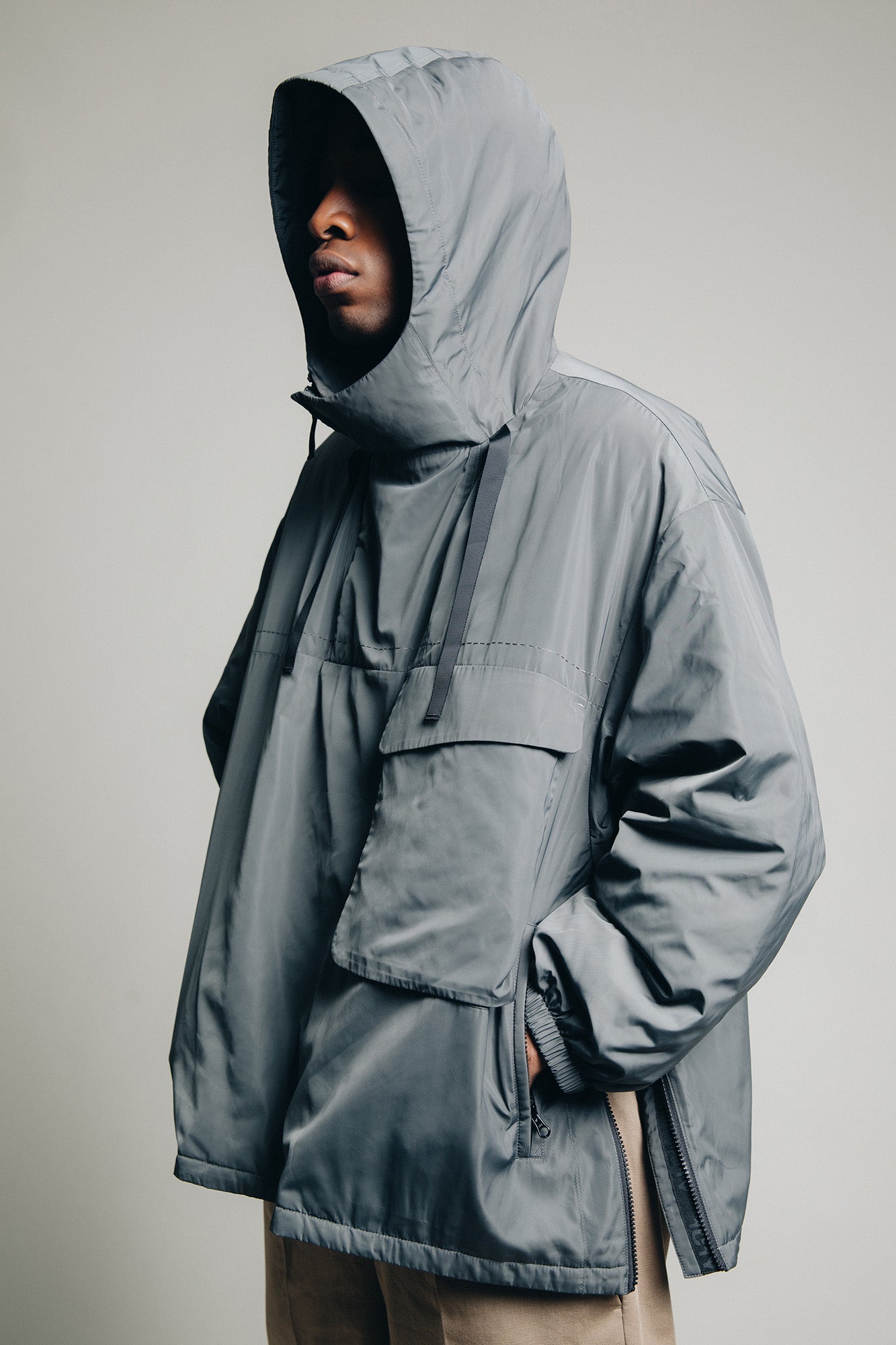One Anorak Foldable Jacket in Grey