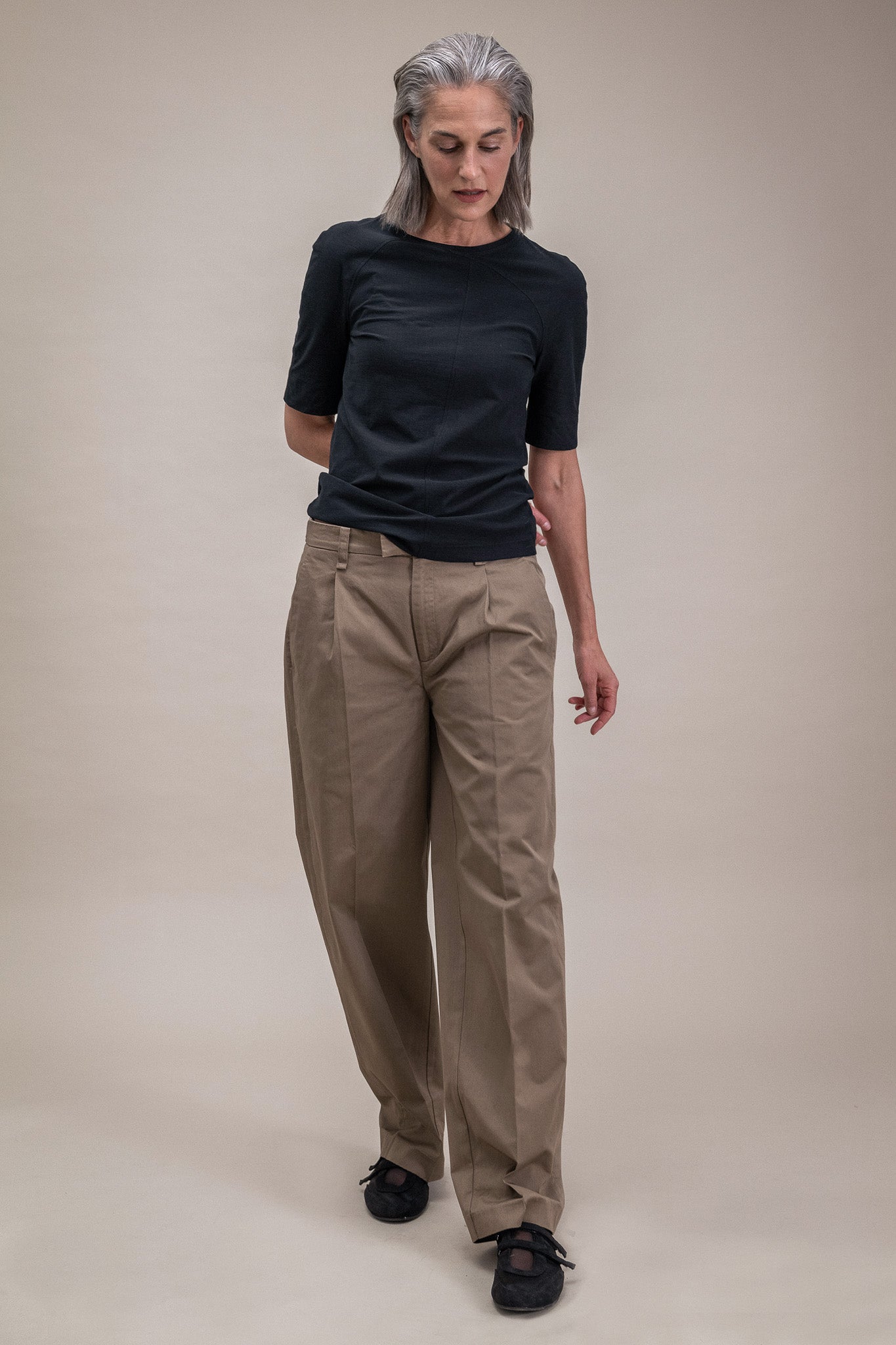 Wide Cotton Pants for Women in Brown
