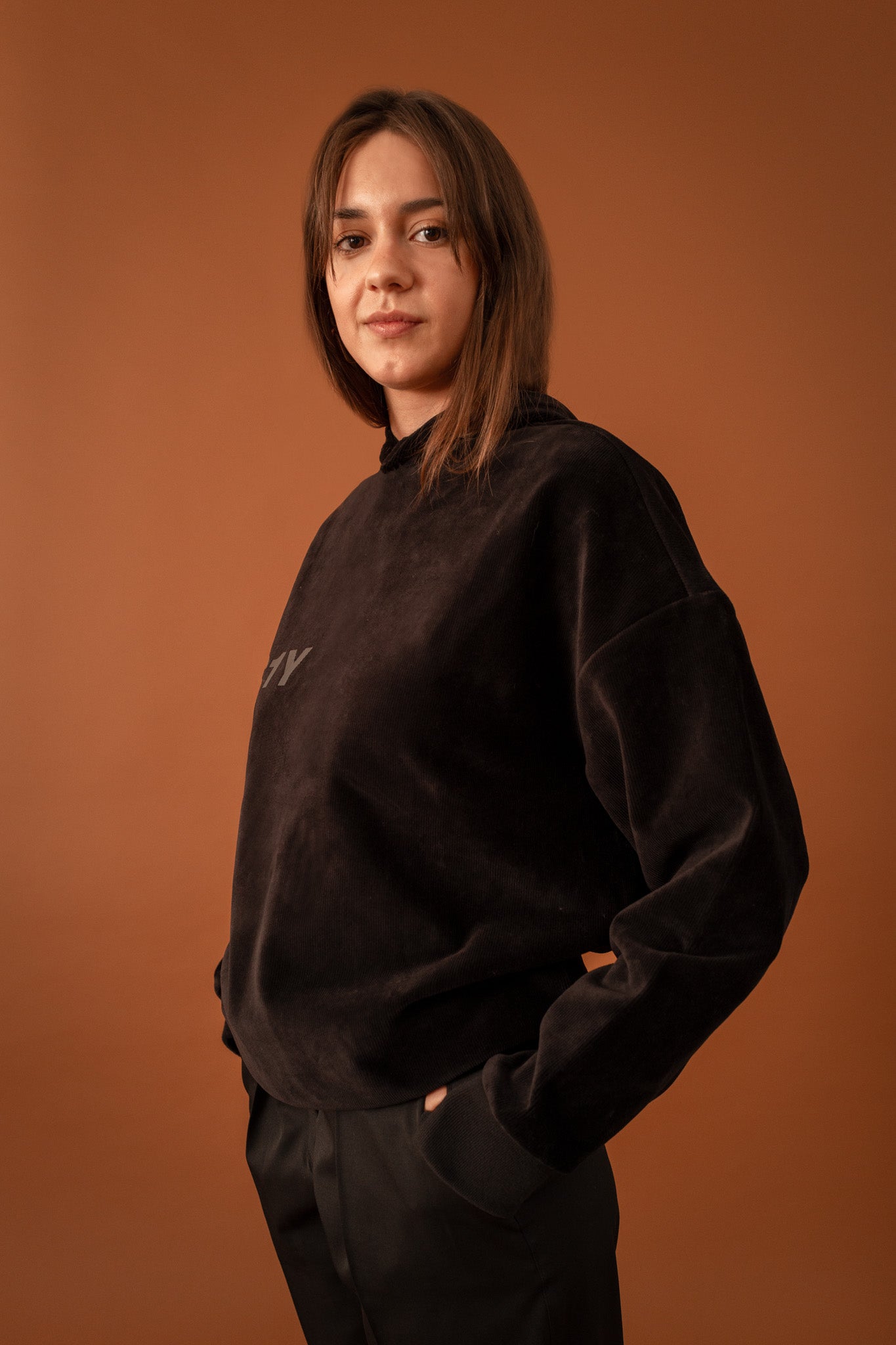 One Hoodie Reversible Corduroy Sweatshirt