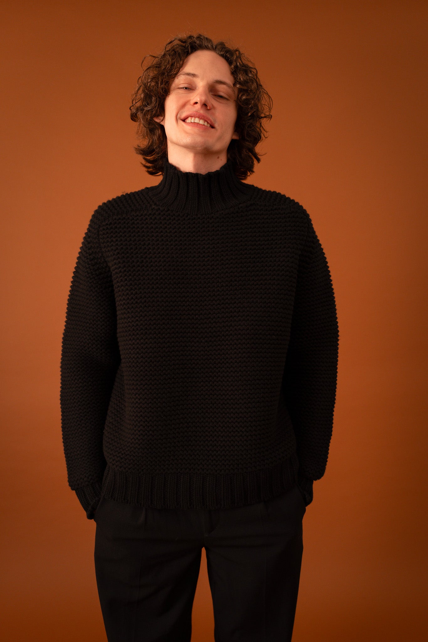 One Macro Chunky Knit for Men in Black