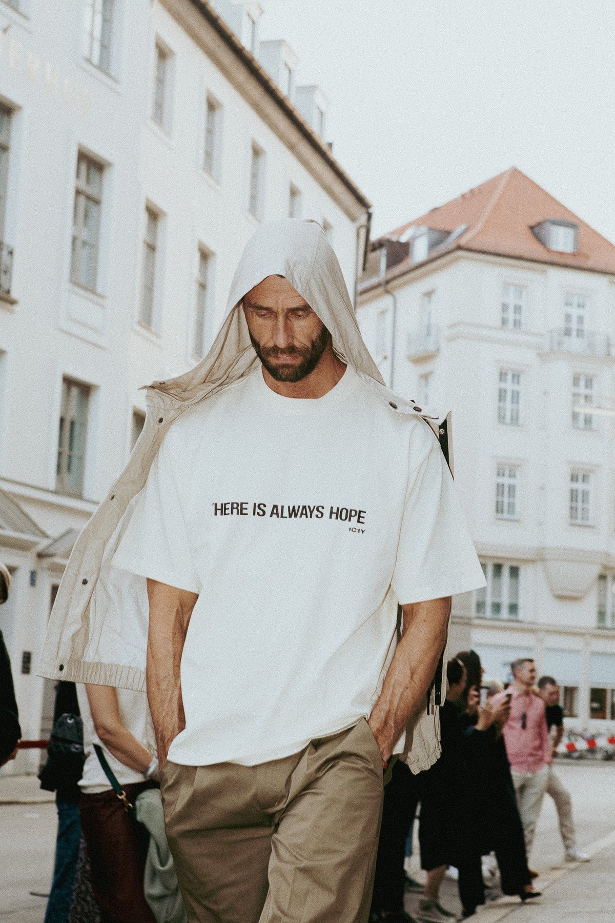 1C1Y Oversized T-Shirt in Ivory with Hope Print