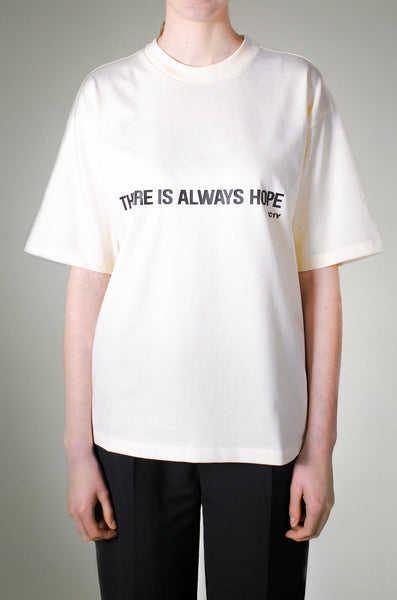 Oversized Organic Cotton T-Shirt in White - One T Hope | 1C1Y