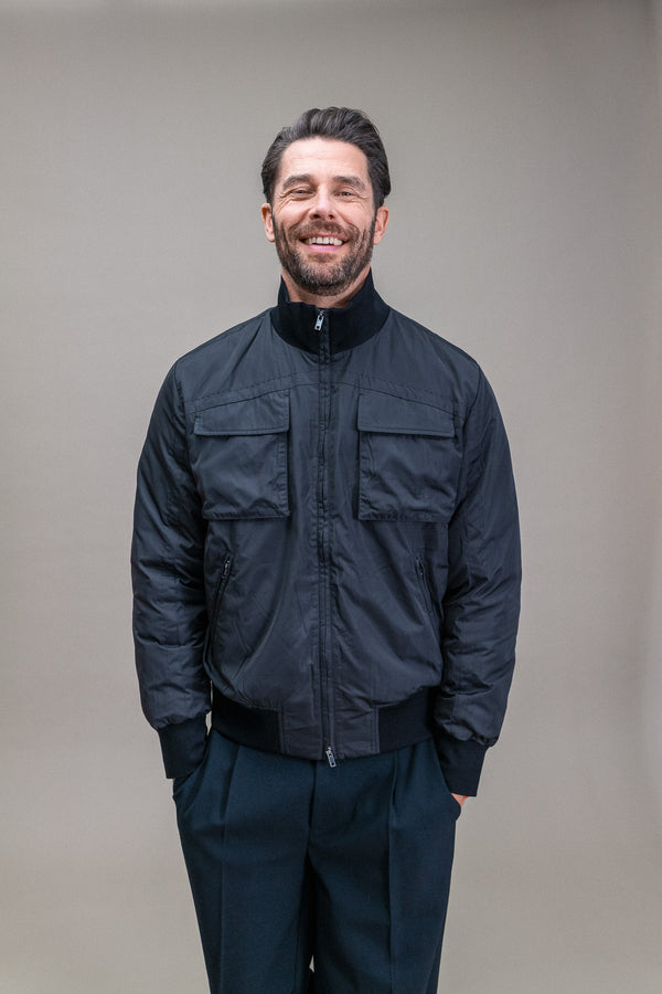 1gor Nylon Bomberjacke mit Taschen