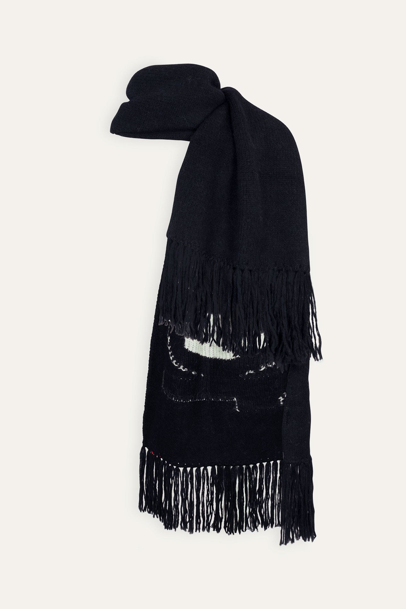 One Scarf Brushed Wool with Fringes