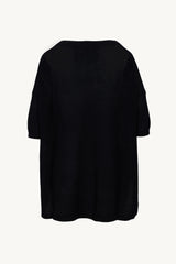 Ayd1 Knitted Womens Mesh Top in Black