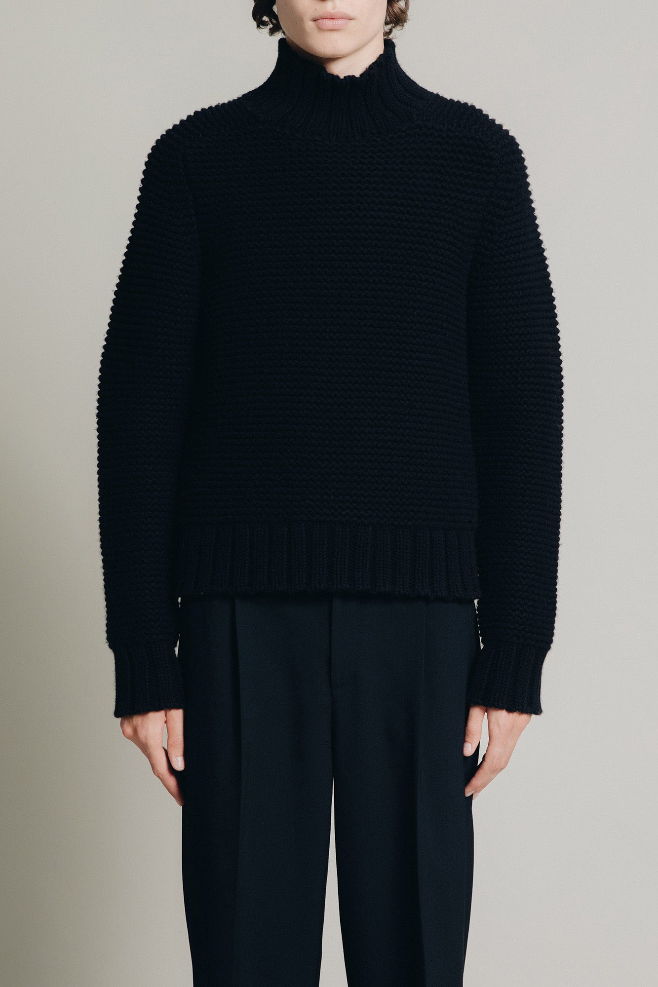 Chunky Merino Sweater in Black