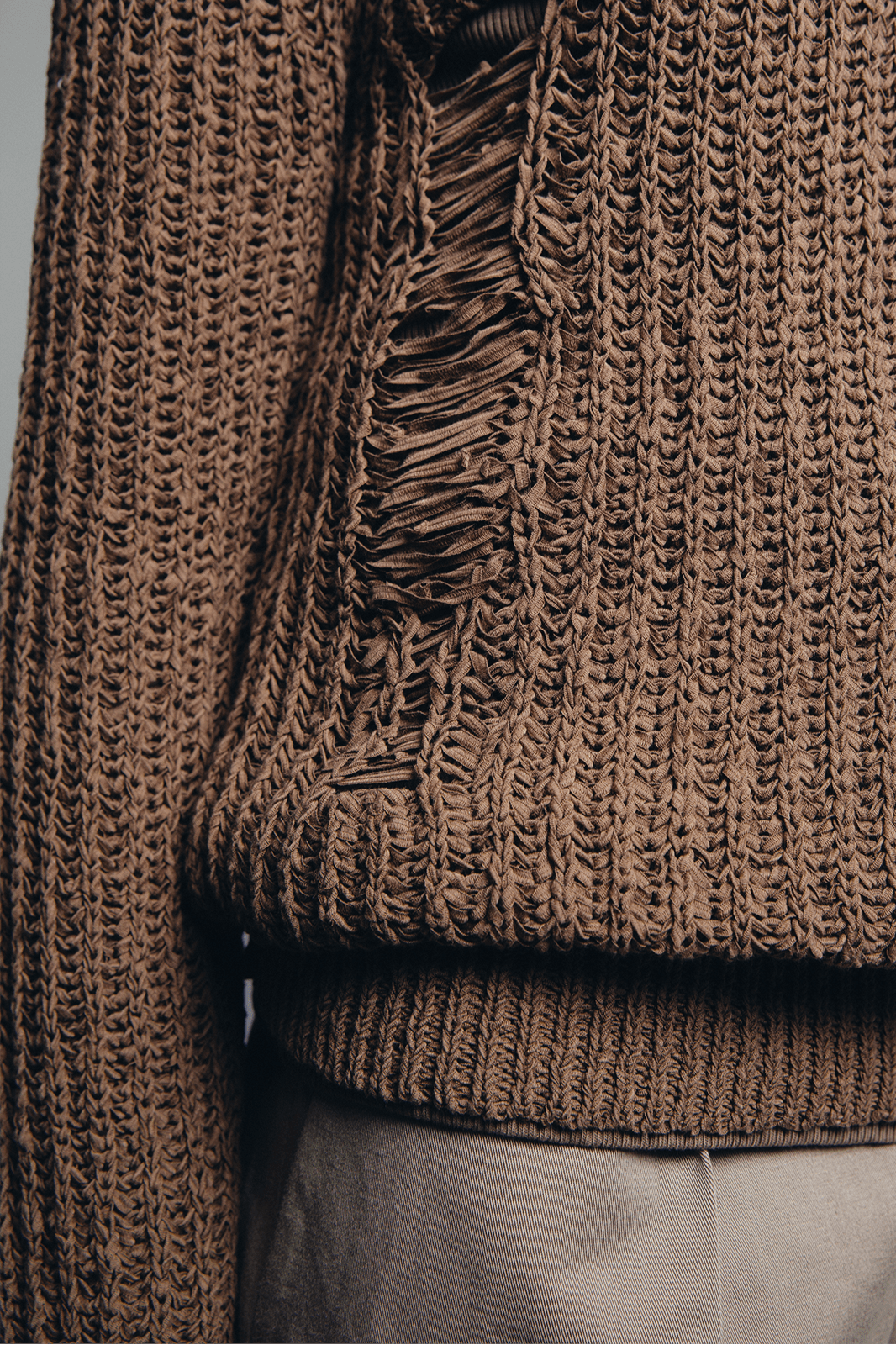 Distressed Knit Sweater in Brown - 1C1Y | One Child One Year