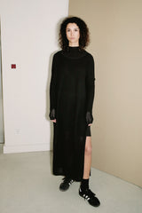 Fat1ma Knitted Mesh Tunic in Black