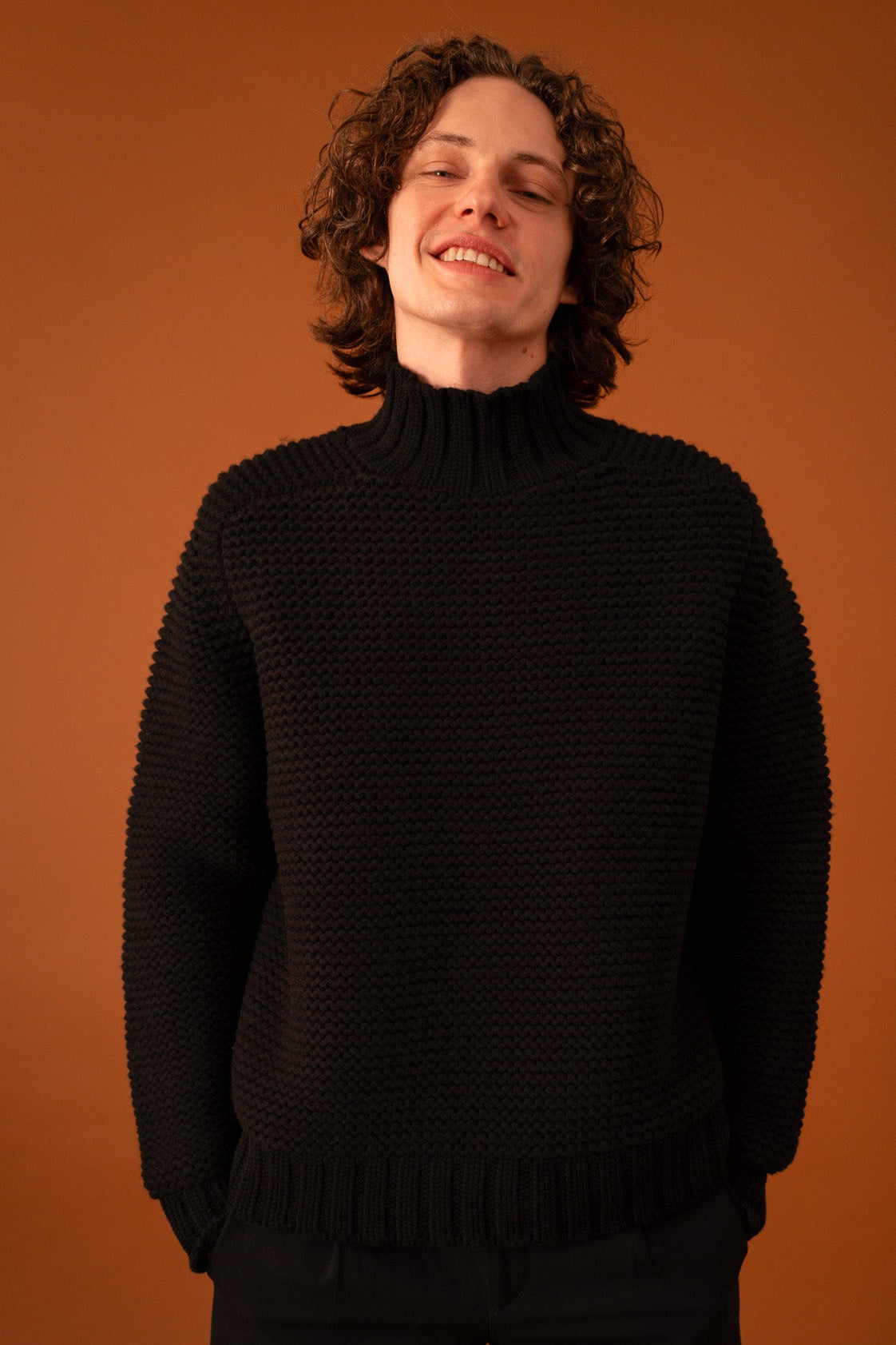 One Macro Chunky Knit for Men in Black - 1C1Y | One Child One Year