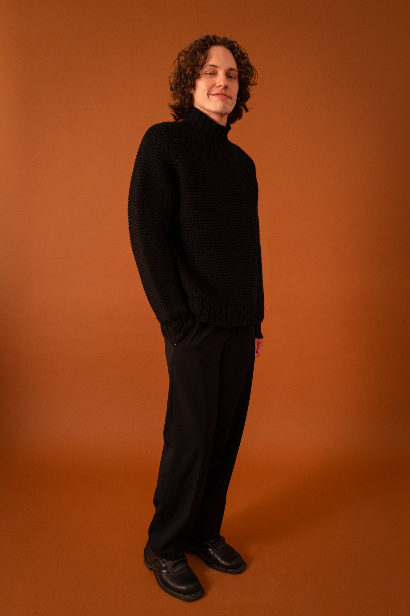 One Macro Chunky Knit for Men in Black - 1C1Y | One Child One Year