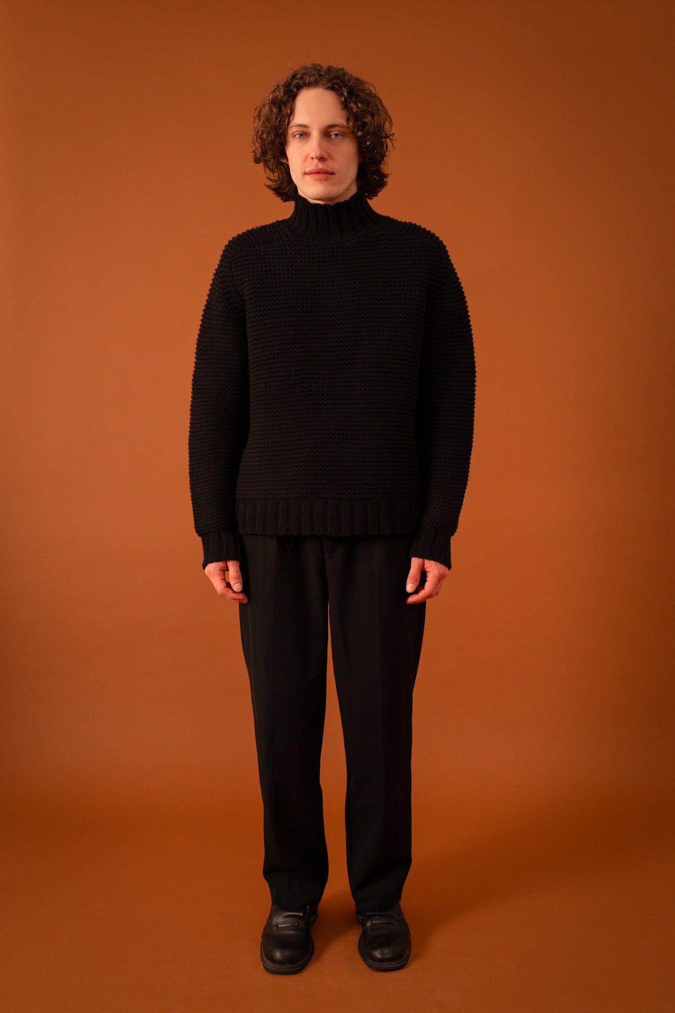 One Macro Chunky Knit for Men in Black - 1C1Y | One Child One Year