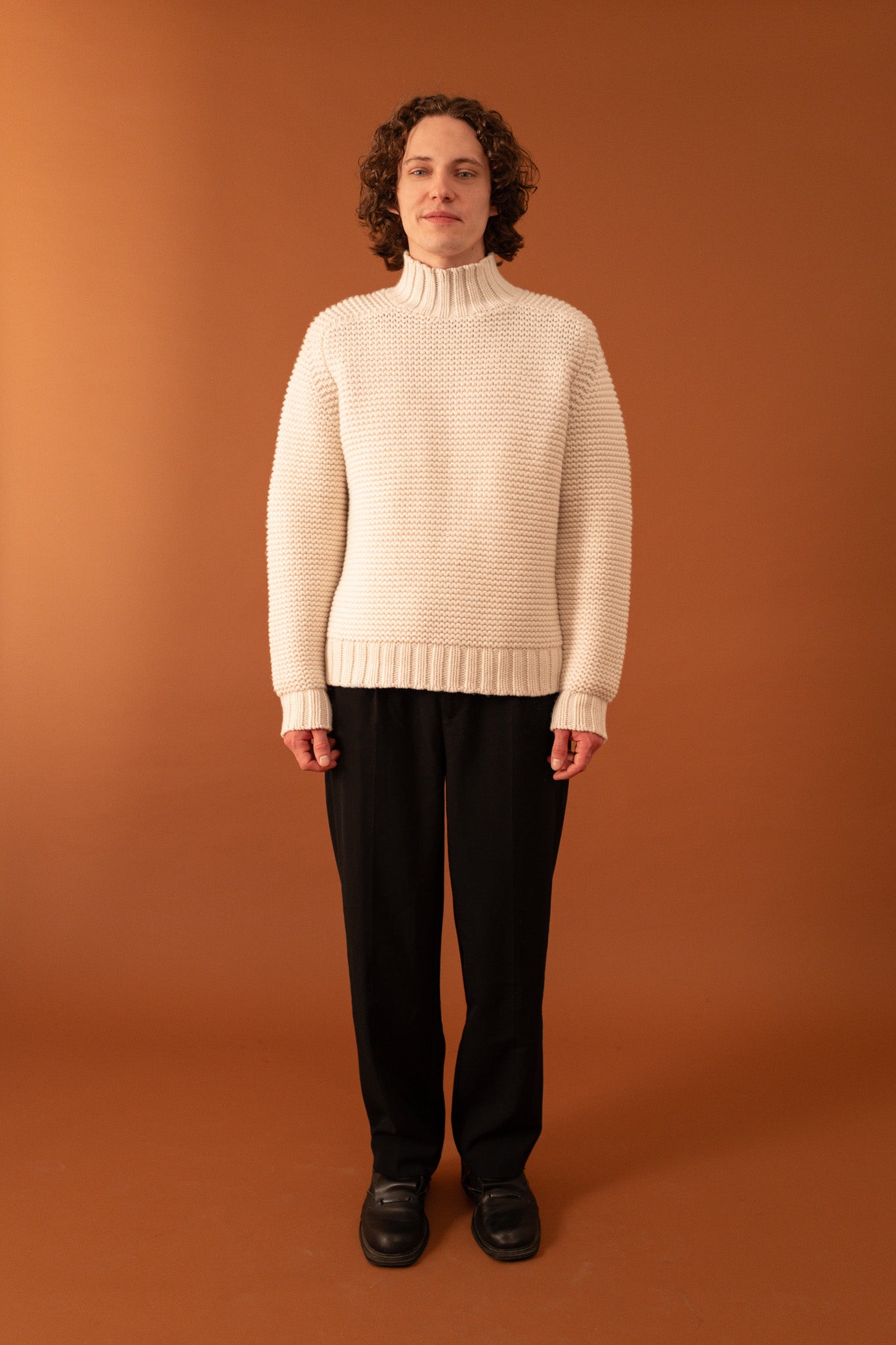 One Macro Chunky Knit for Men in Ivory - 1C1Y | One Child One Year