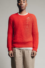 One Macro Summer Distressed Strickpullover in Rot
