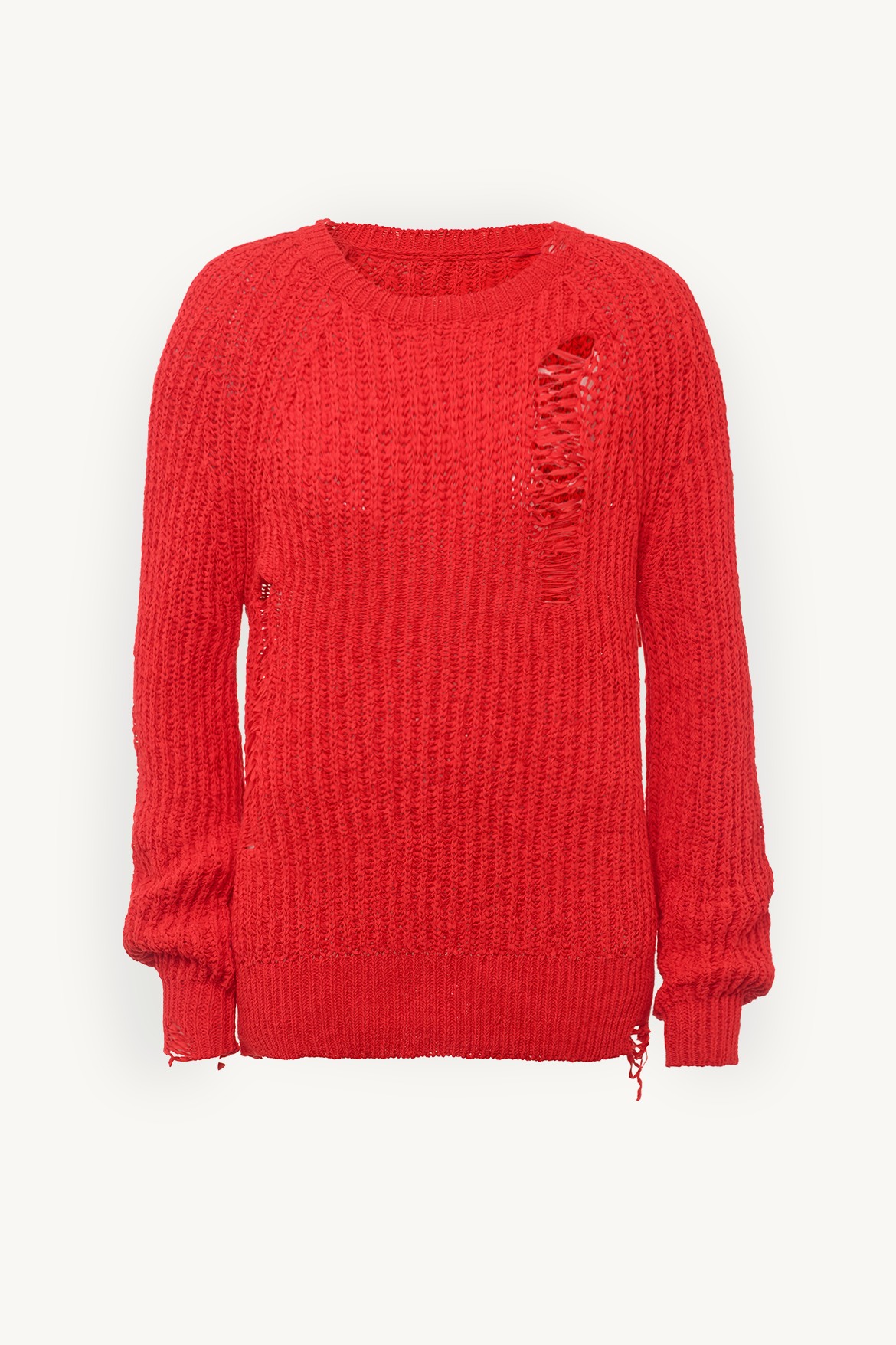 One Macro Summer Distressed Strickpullover in Rot