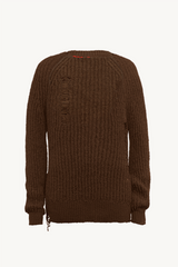 Distressed Sweater in Brown