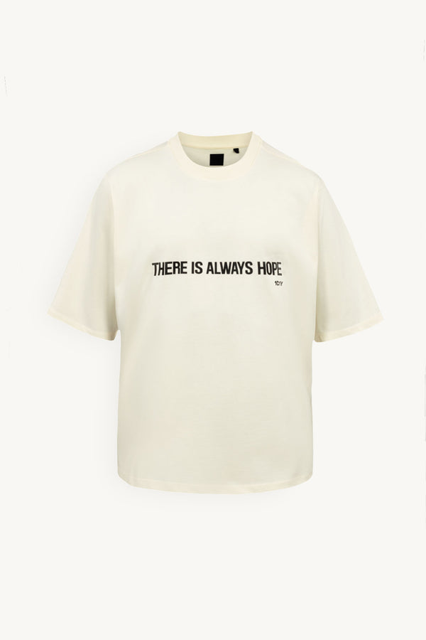 One T Hope Weißes Bio-Baumwolle T-Shirt mit Print