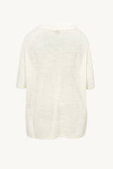 Ayd1 Knitted Mesh Top in Ivory