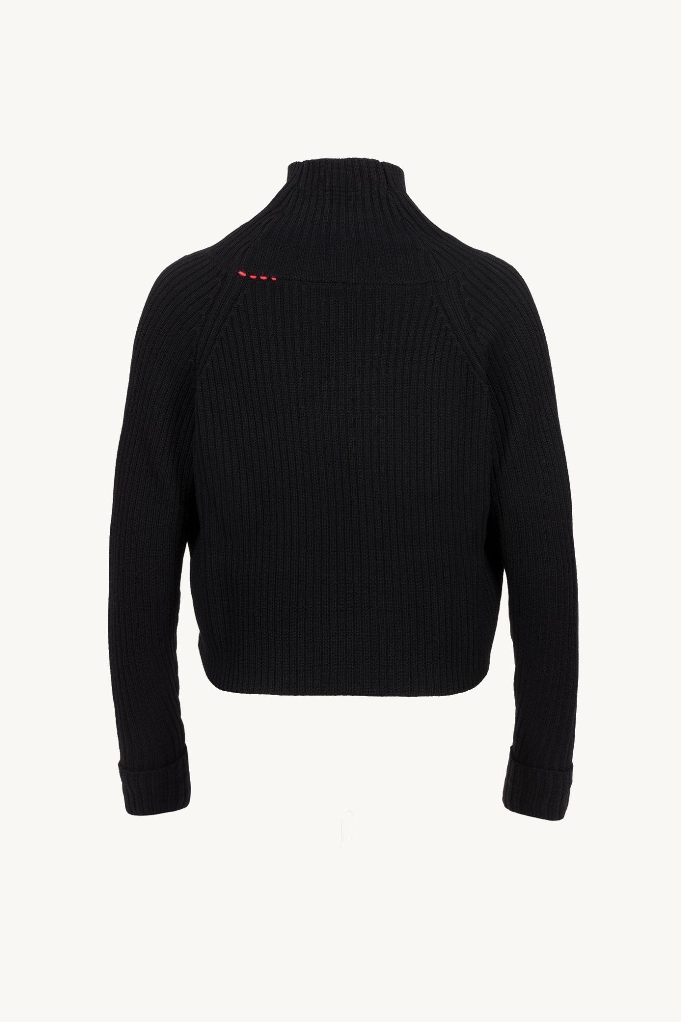 Black Mock Neck Top Merino Wool - Yul1a | 1C1Y